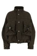 The Attico Wool-Nylon Zip-Pocket Jacket — Gray