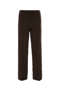 Miu Miu Stretch Viscose Blend Trousers — Brown