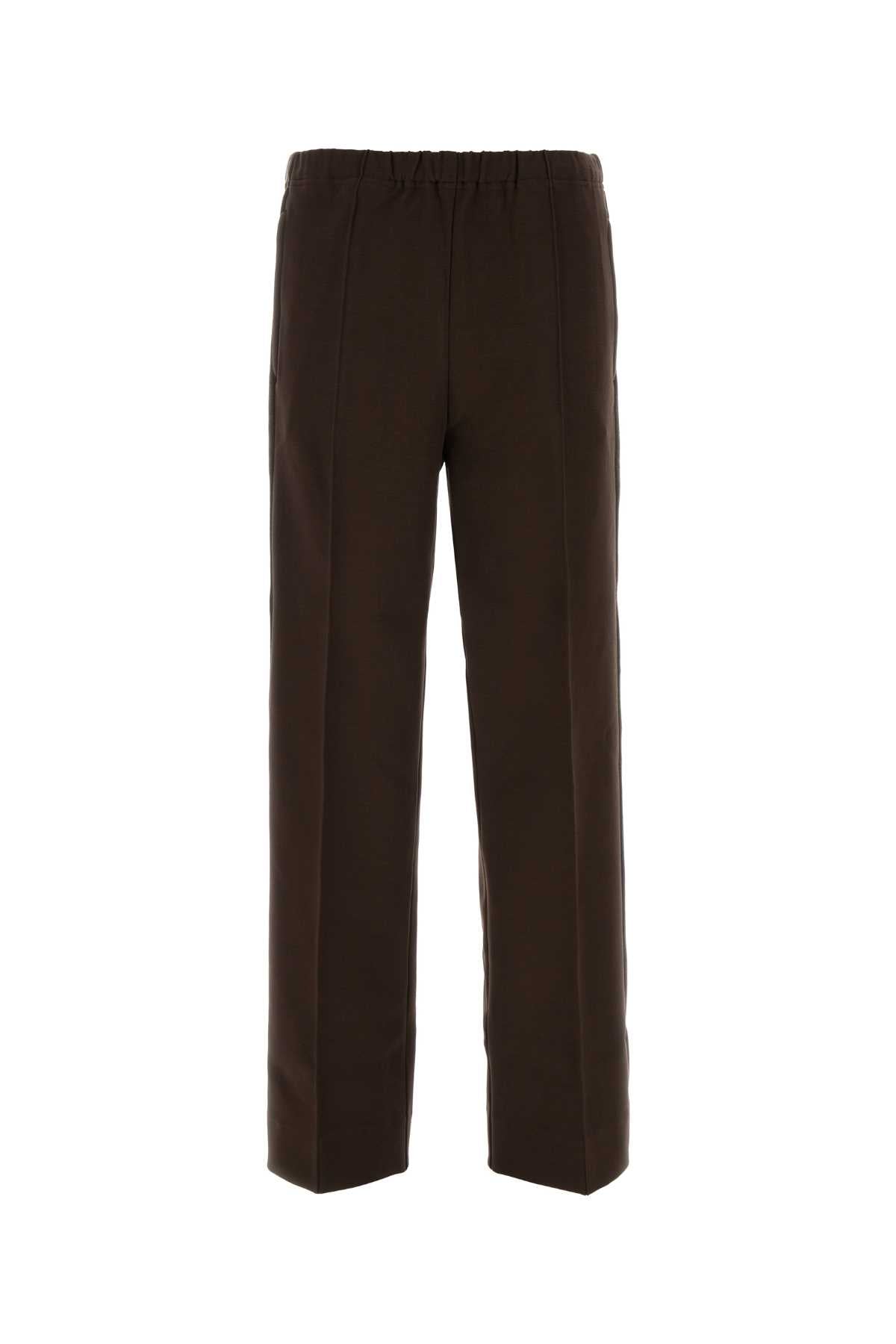 Miu Miu Stretch Viscose Blend Trousers — Brown