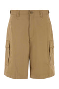 Moncler Stretch Cotton Bermuda Shorts — Beige