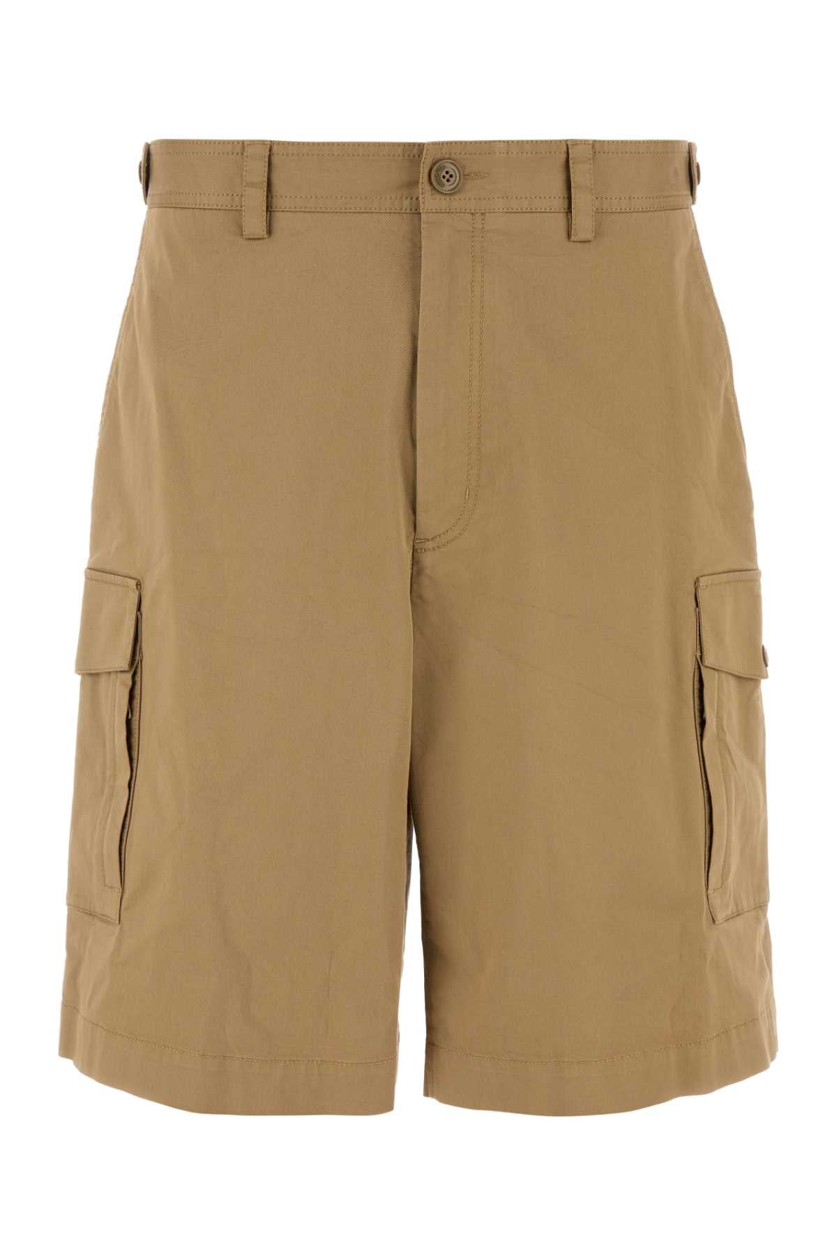 Moncler Stretch Cotton Bermuda Shorts — Beige