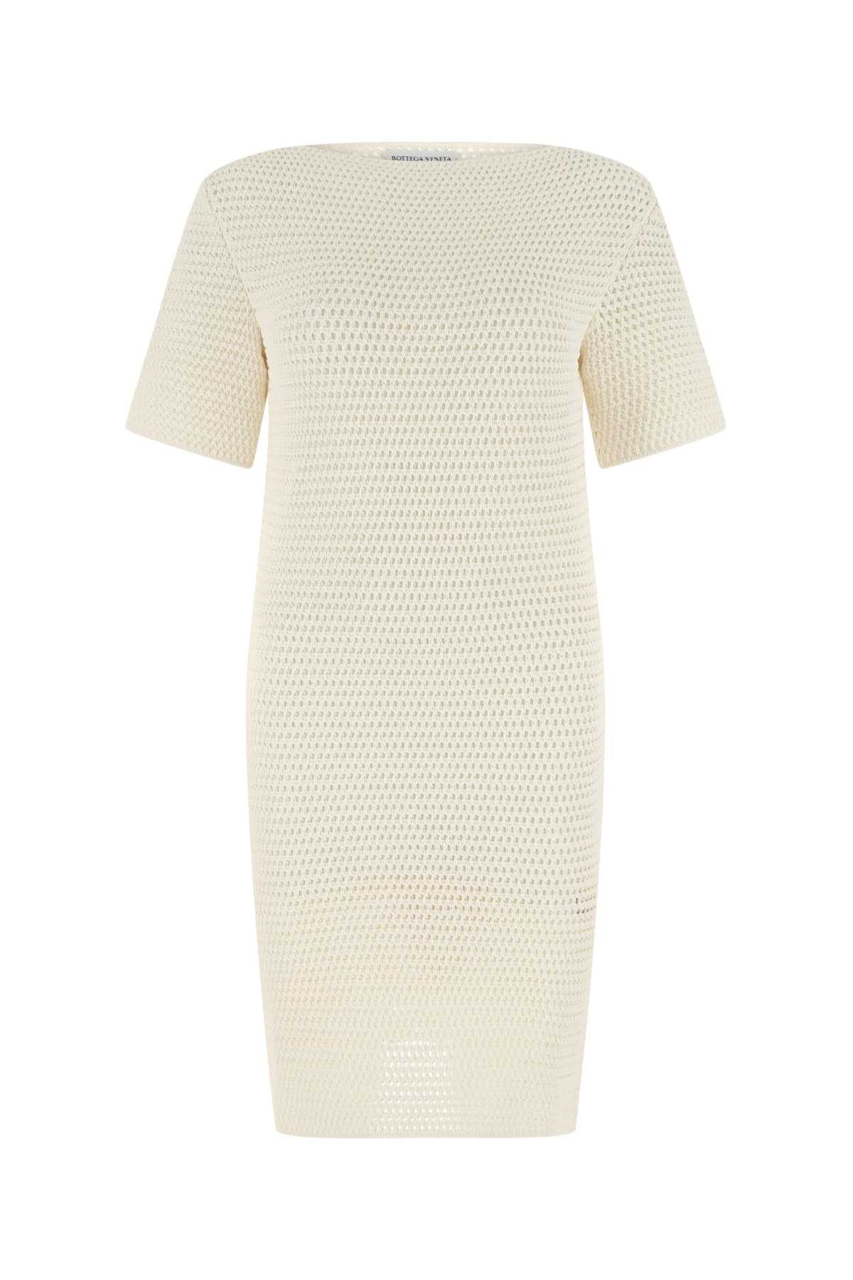 Bottega Veneta Crochet Knit Dress — Ivory