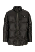 Prada Nappa Leather Down Jacket — Black