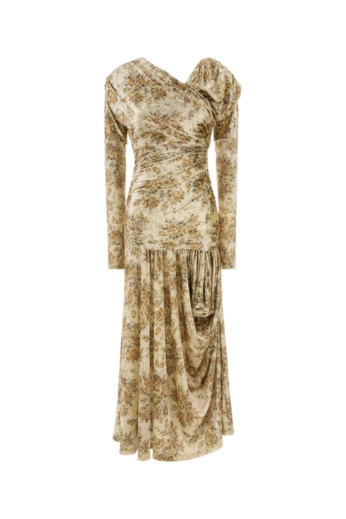 Ganni Velour Dress — Beige