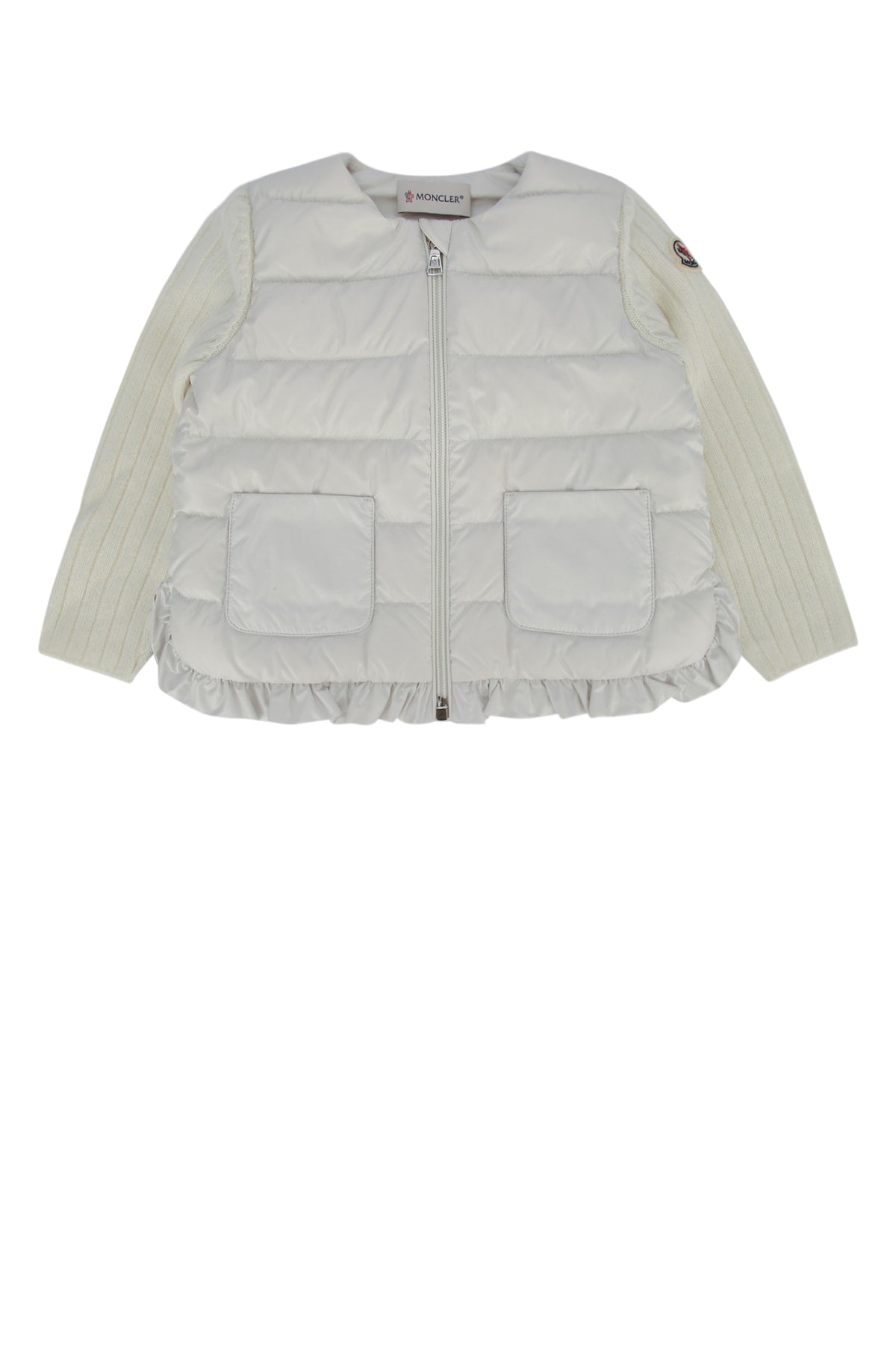 Moncler Jr Quilted Down-Filled Down Jacket — White