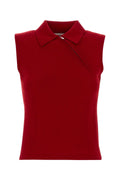 Miu Miu Reed Polo Shirt — Red