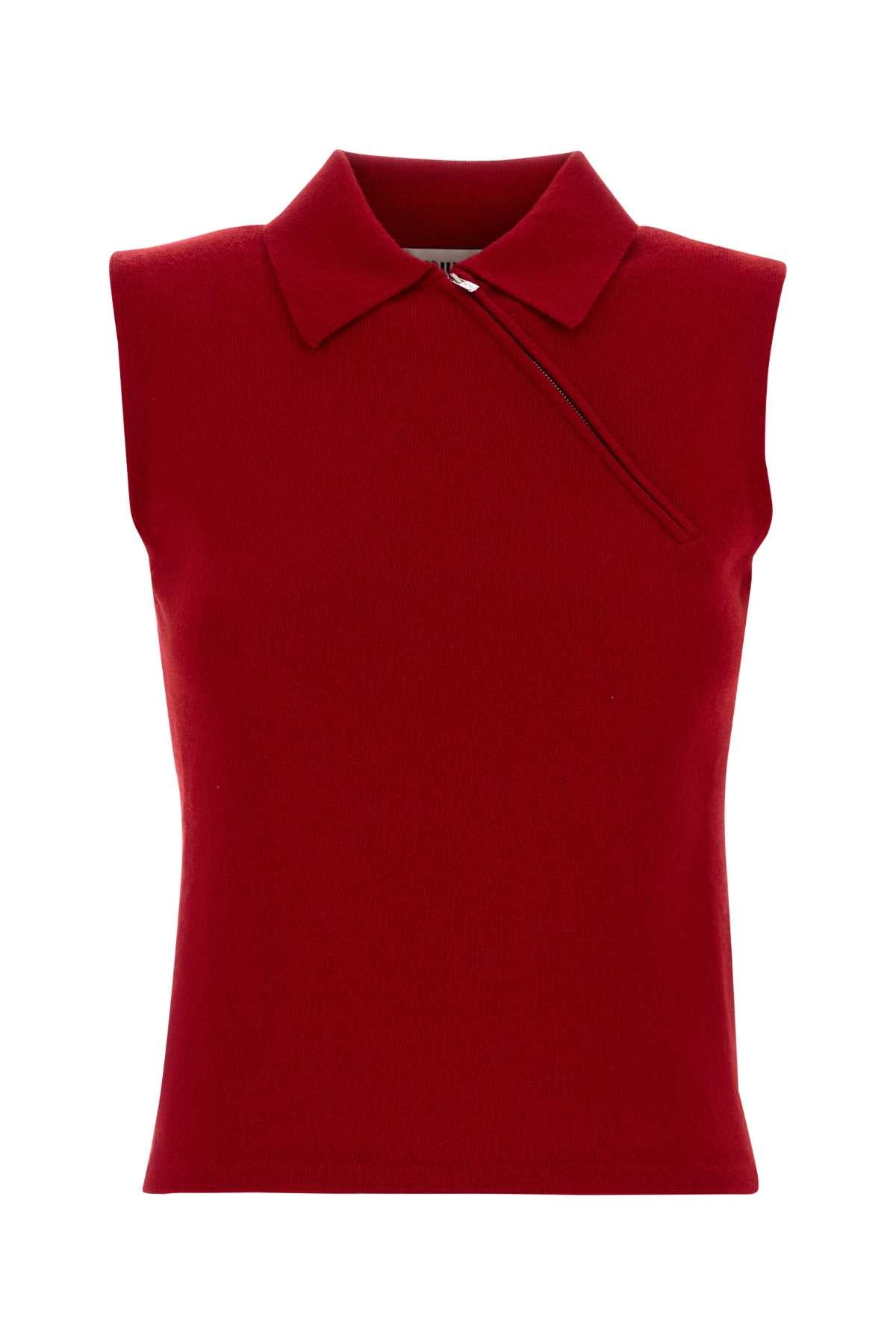 Miu Miu Reed Polo Shirt — Red
