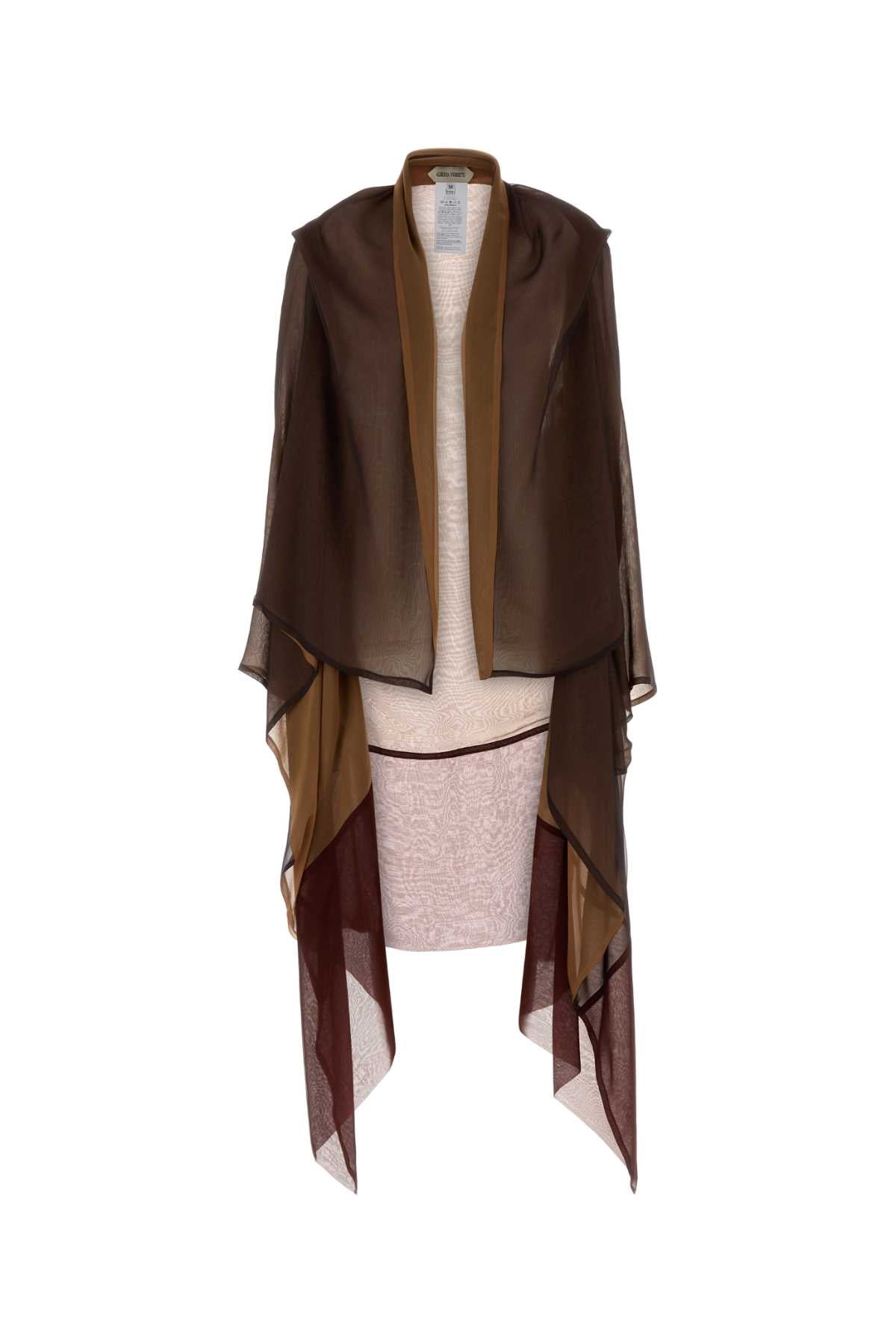 Alberta Ferretti Lungo Cape — Brown