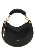 Chloé Curved Leather Shoulder Bag — Black