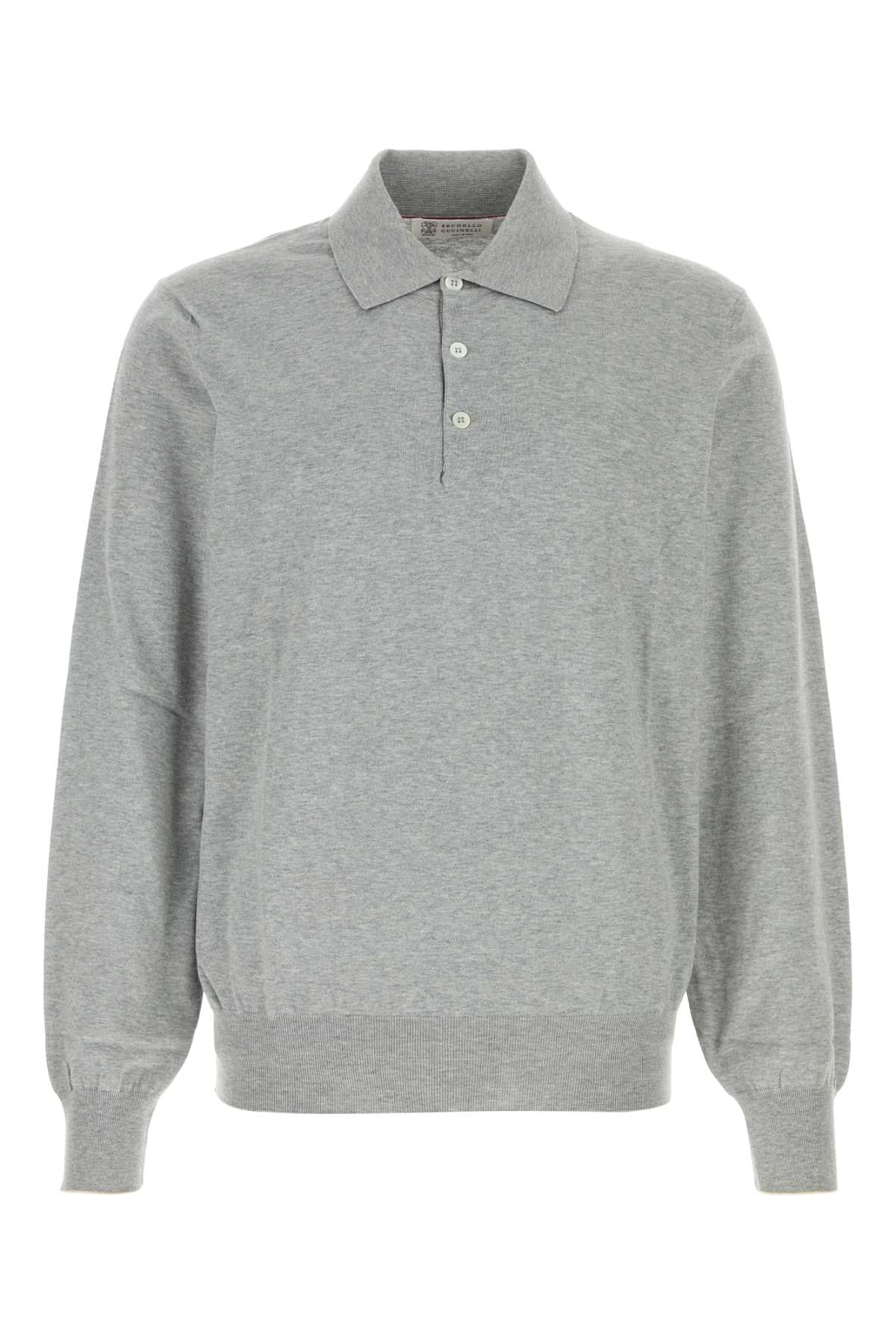 Brunello Cucinelli Cotton Polo Shirt — Gray