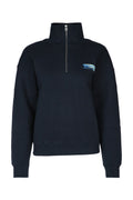 Maison Kitsune Half-Zip Cotton Sweatshirt — Navy