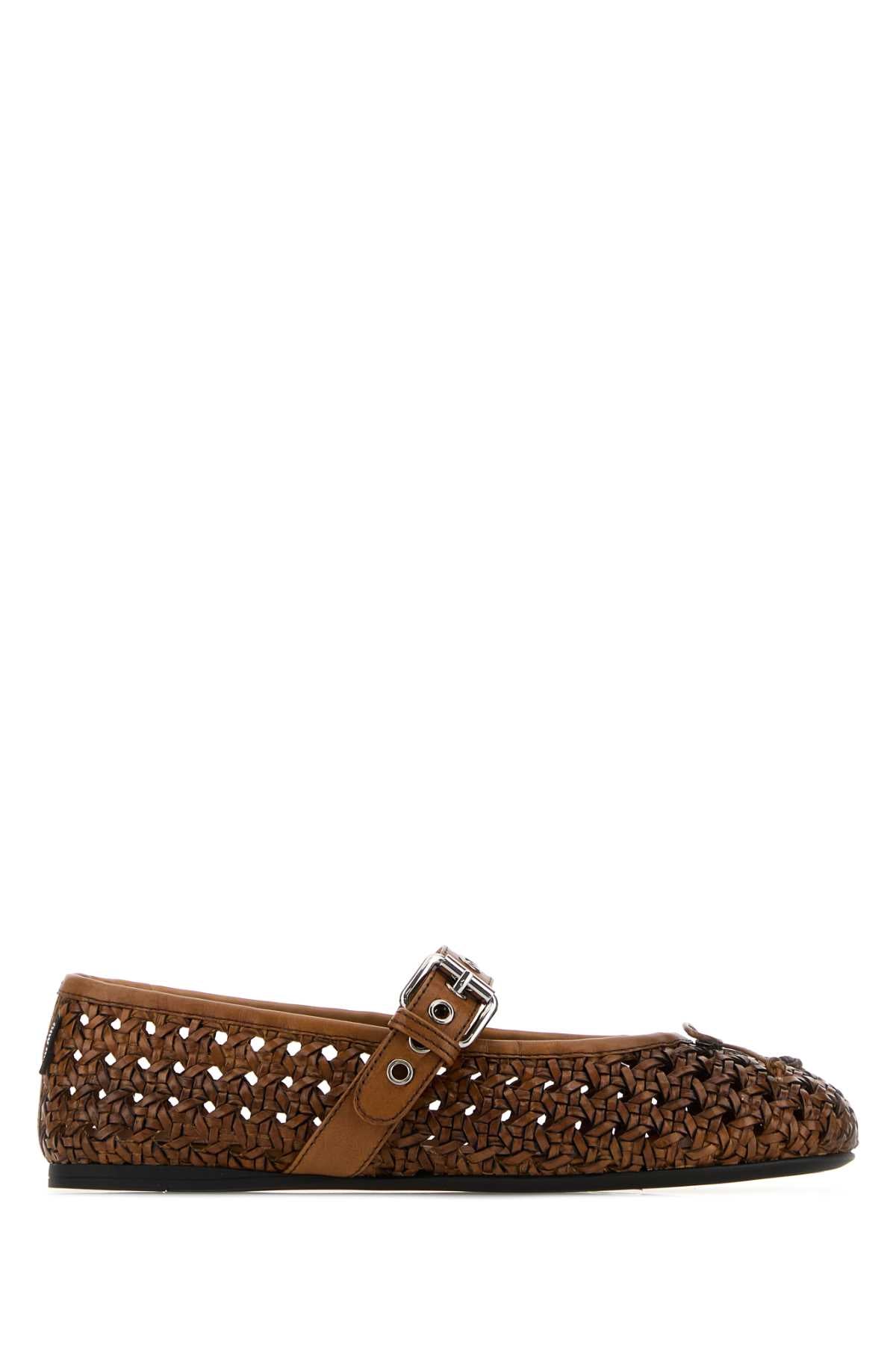 Miu Miu Ballerina Flat — Brown