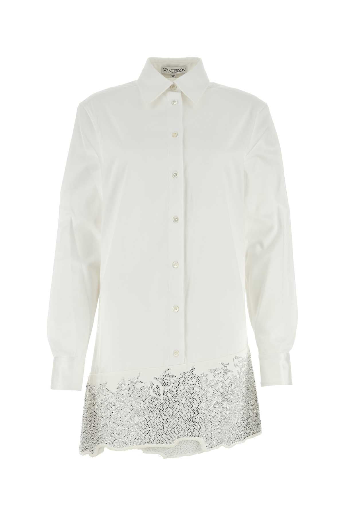 JW Anderson Glitter Shirt Dress — White