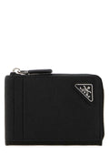 Prada Saffiano Leather Card Wallet — Black