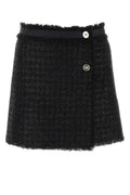 Versace Virgin Wool Tweed Skirt — Black