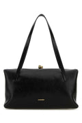 Jil Sander Puffy Leather Shoulder Bag — Black