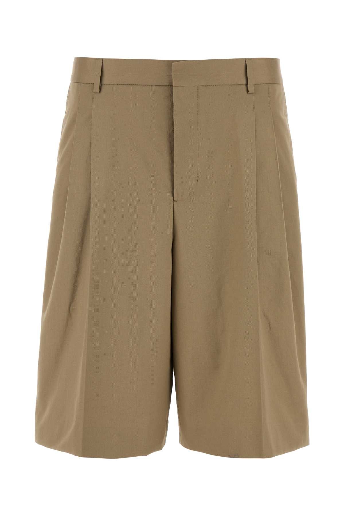AMI Paris Waist Bermuda Shorts — Beige