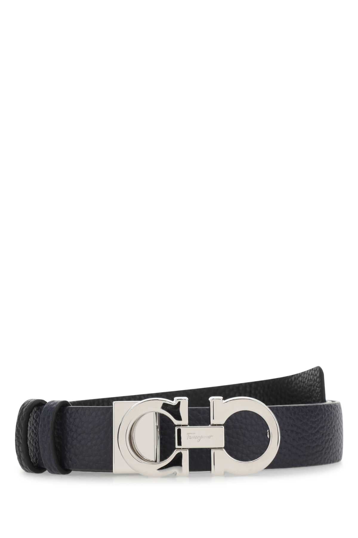 Ferragamo Mirto Belt — Navy