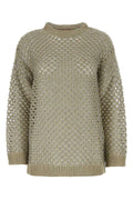 Valentino Garavani Embellished Crochet Sweater — Beige