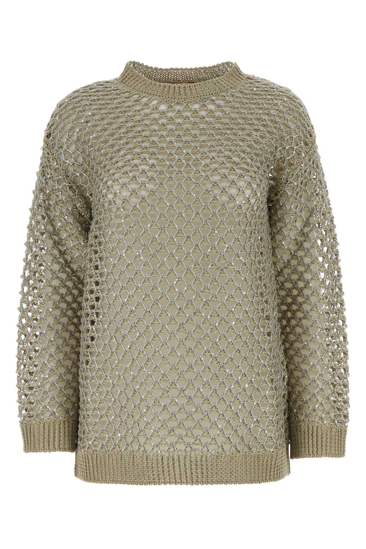 Valentino Garavani Embellished Crochet Sweater — Beige