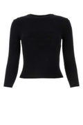 Balenciaga Wool-Blend Cropped Sweater — Black