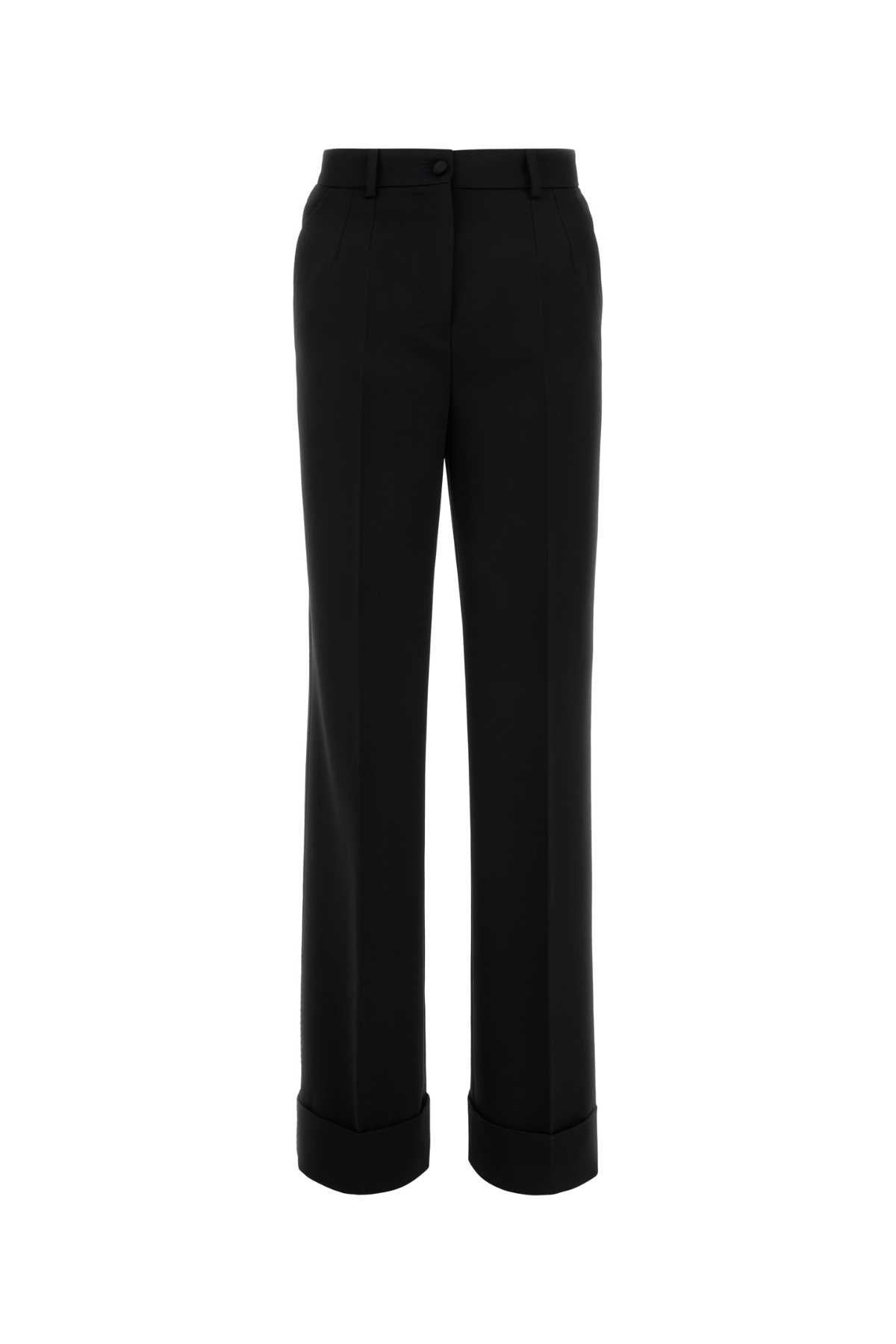 Dolce & Gabbana Virgin Wool Trousers — Black