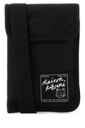 Maison Kitsune Nylon Shoulder Strap Card Case — Black