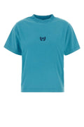 Balenciaga Logo-Embroidered Cotton T-Shirt — Blue