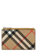 Burberry Check Canvas Card Case — Beige