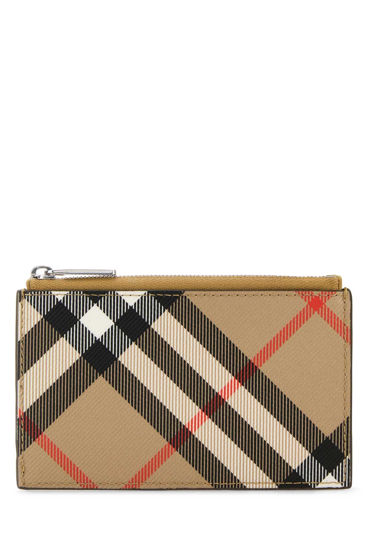 Burberry Check Canvas Card Case — Beige