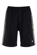 Adidas Stripe-Trimmed Twill Bermuda Shorts — Black