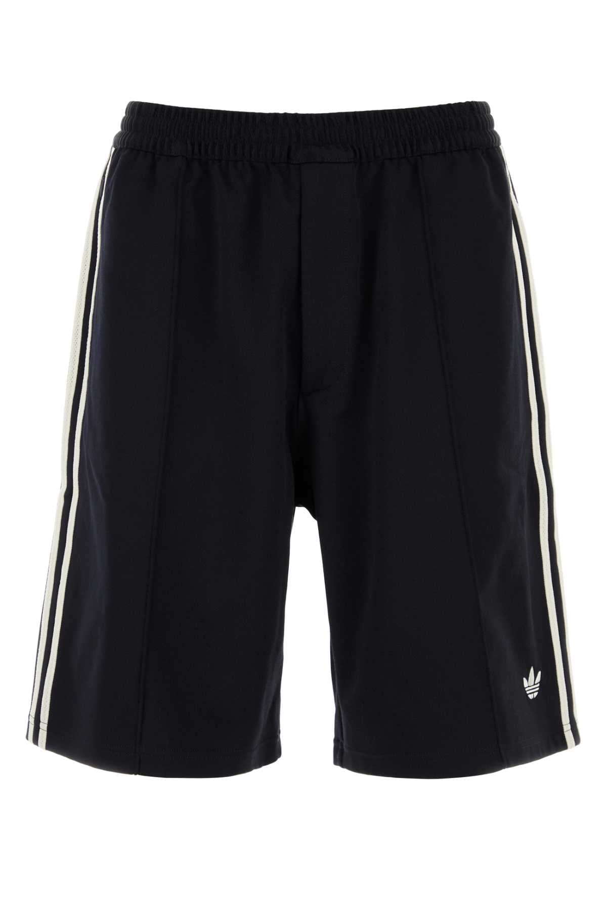 Adidas Stripe-Trimmed Twill Bermuda Shorts — Black
