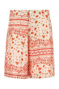 Fendi Silk Bermuda Shorts — Coral