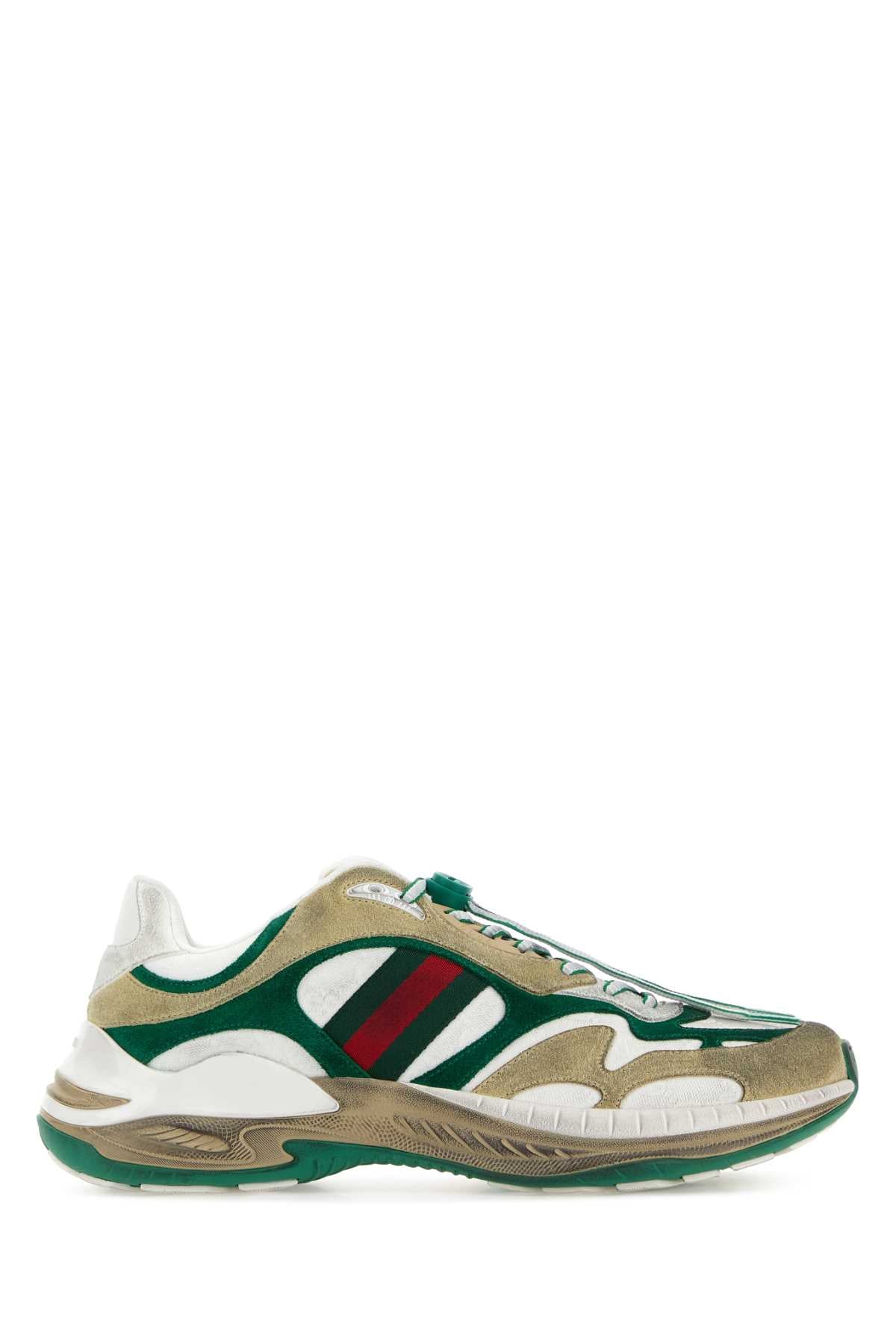 Gucci GG Fabric and Suede Sneaker — Green