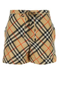 Burberry Printed Silk Bermuda Shorts — Beige