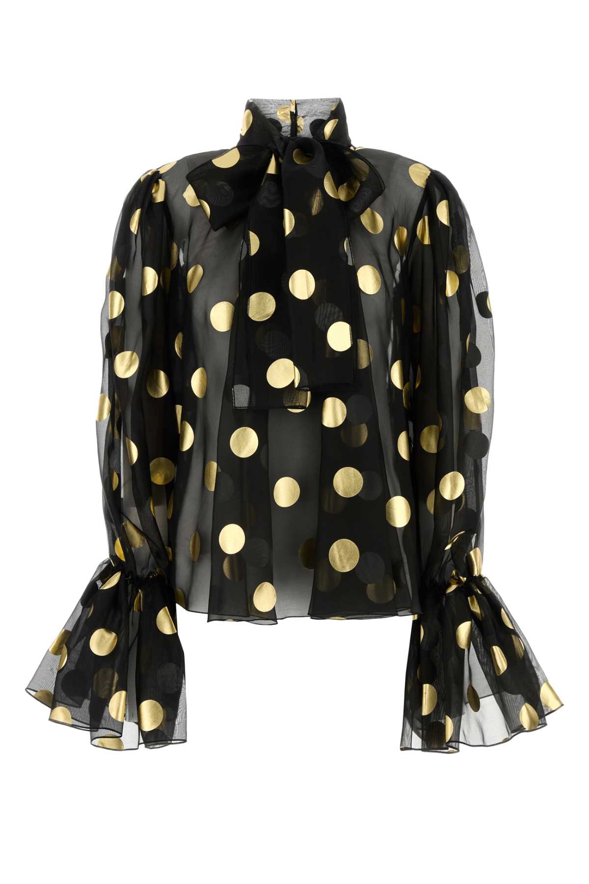 Dolce & Gabbana Printed Organza Blouse — Black
