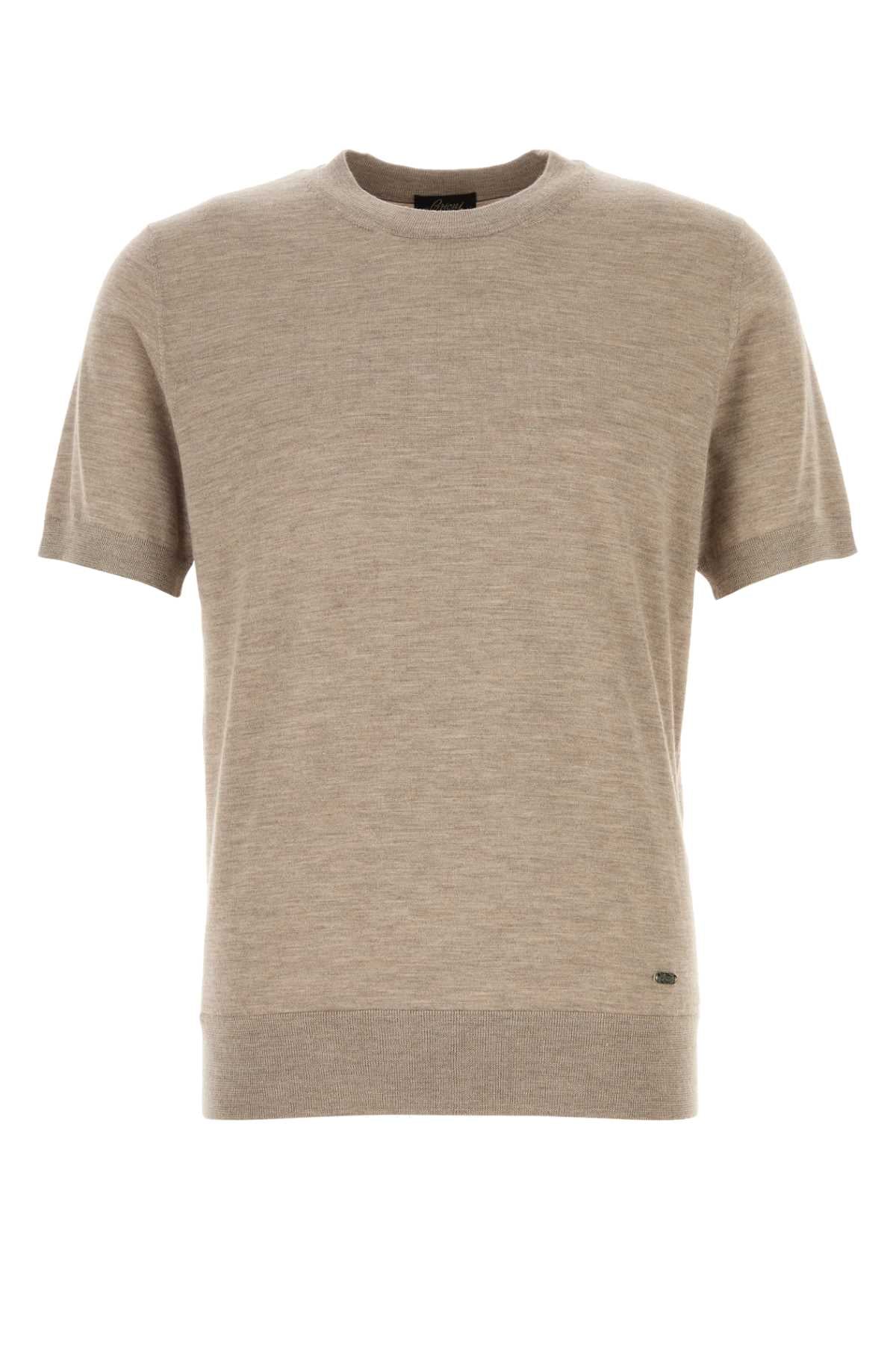 Brioni Cashmere-Silk Blend T-Shirt — Beige