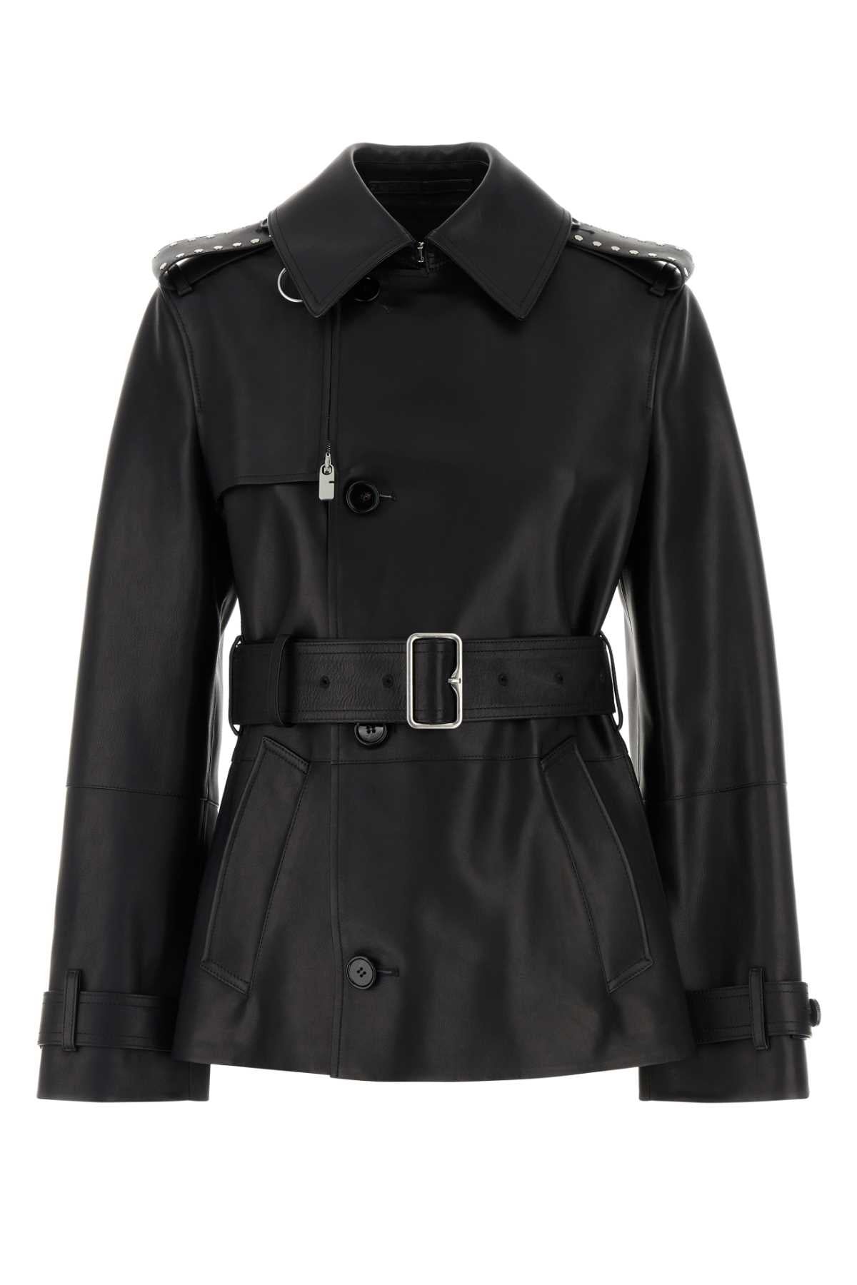 Chaqueta Burberry de piel de becerro - Negro