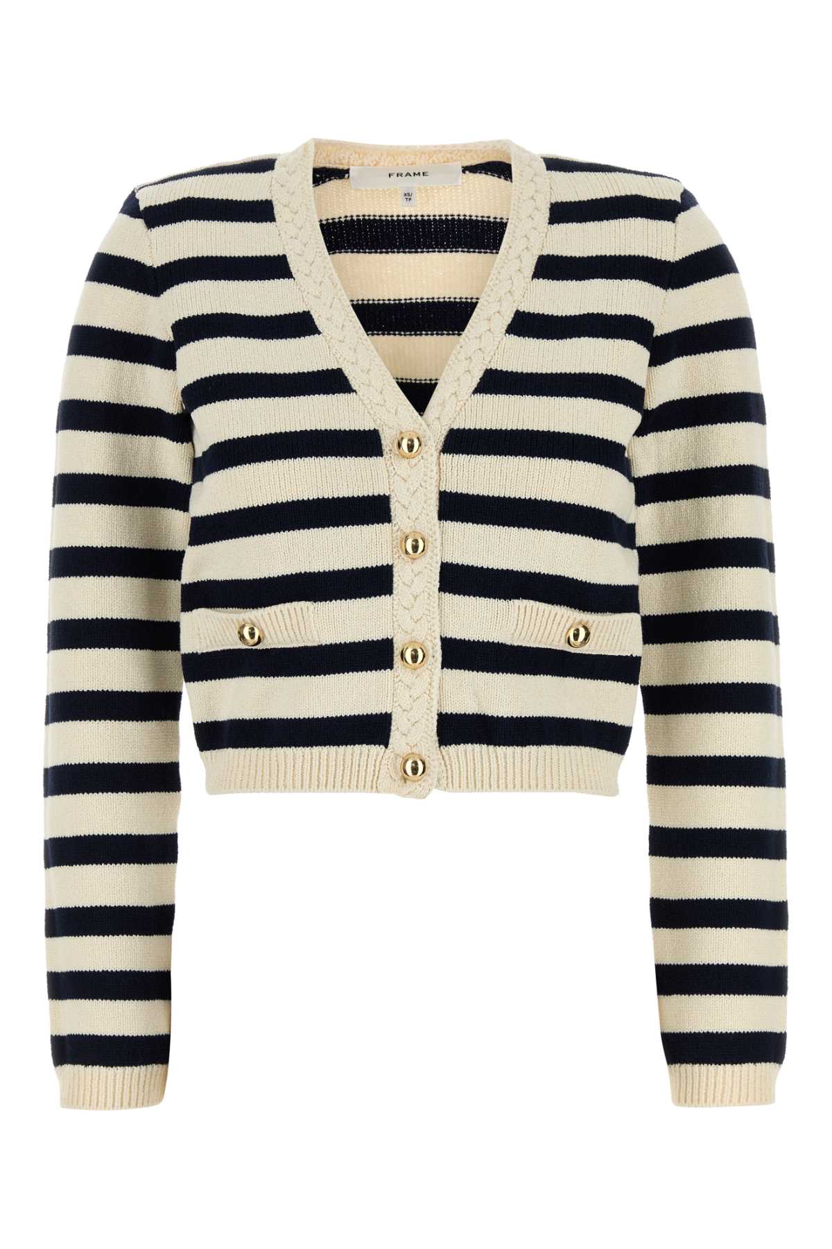 Frame Harbor Cardigan — Navy