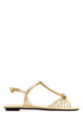 Prada Strappy Leather Sandal — Gold