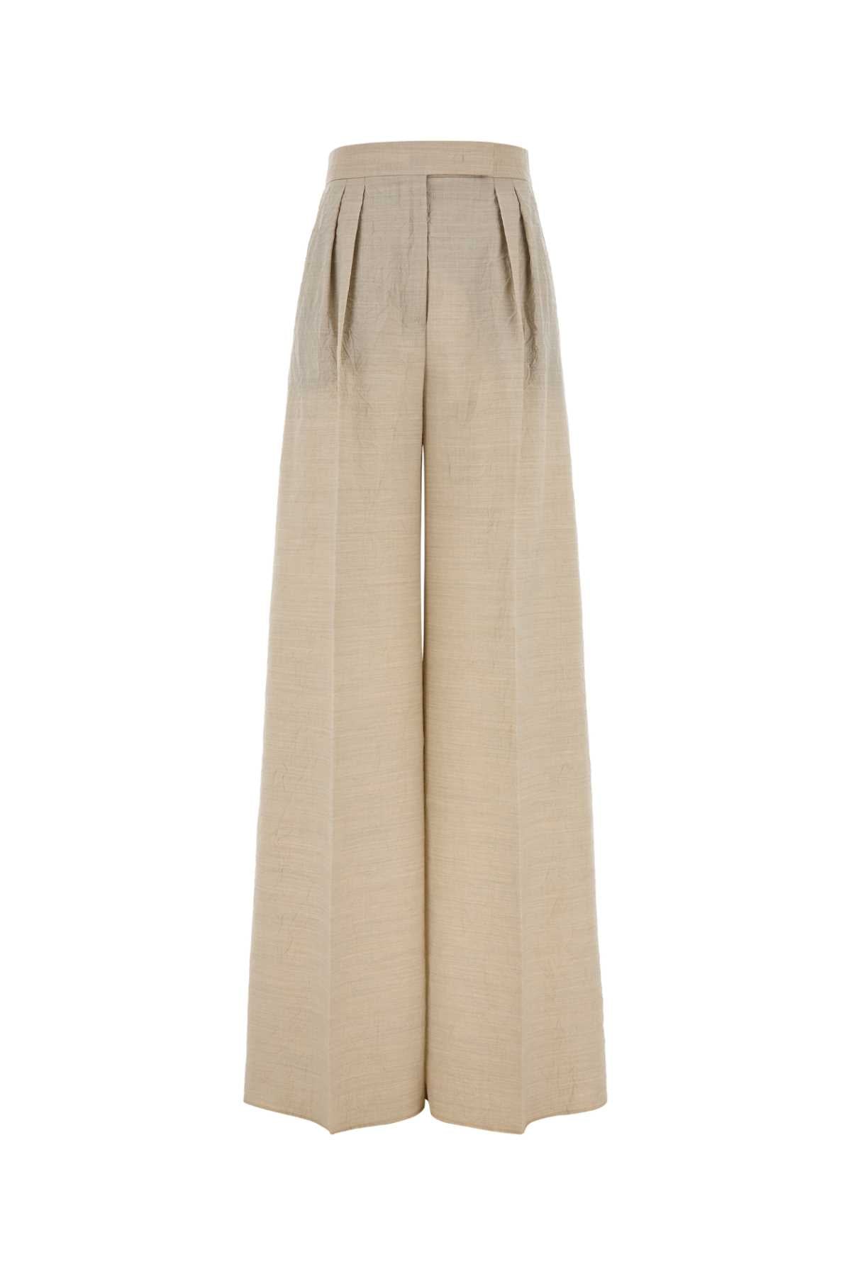 Max Mara Virgin Wool Trousers — Beige