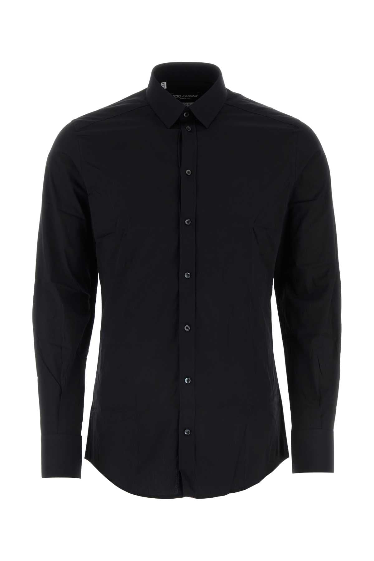 Dolce & Gabbana Stretch Poplin Shirt — Black