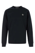 Stone Island Logo-Embroidered Cotton Shirt — Navy