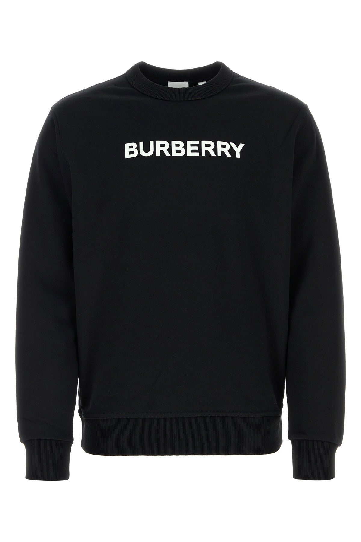 Burberry Logo-Printed Stretch Cotton Sweatshirt — Black