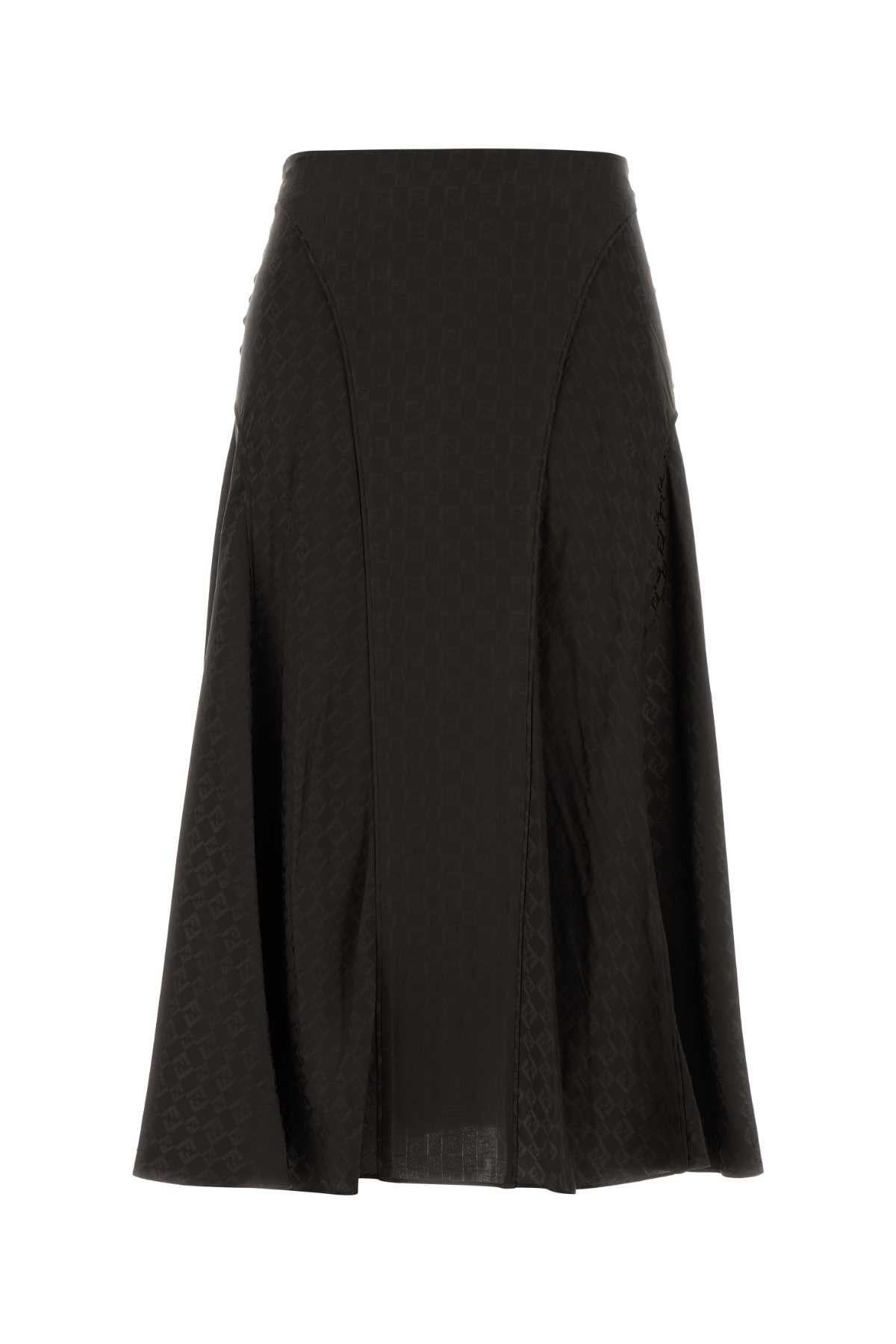 Fendi Chess Skirt — Brown