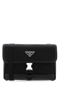 Prada Re-Nylon with Leather Trim Card Case — Black