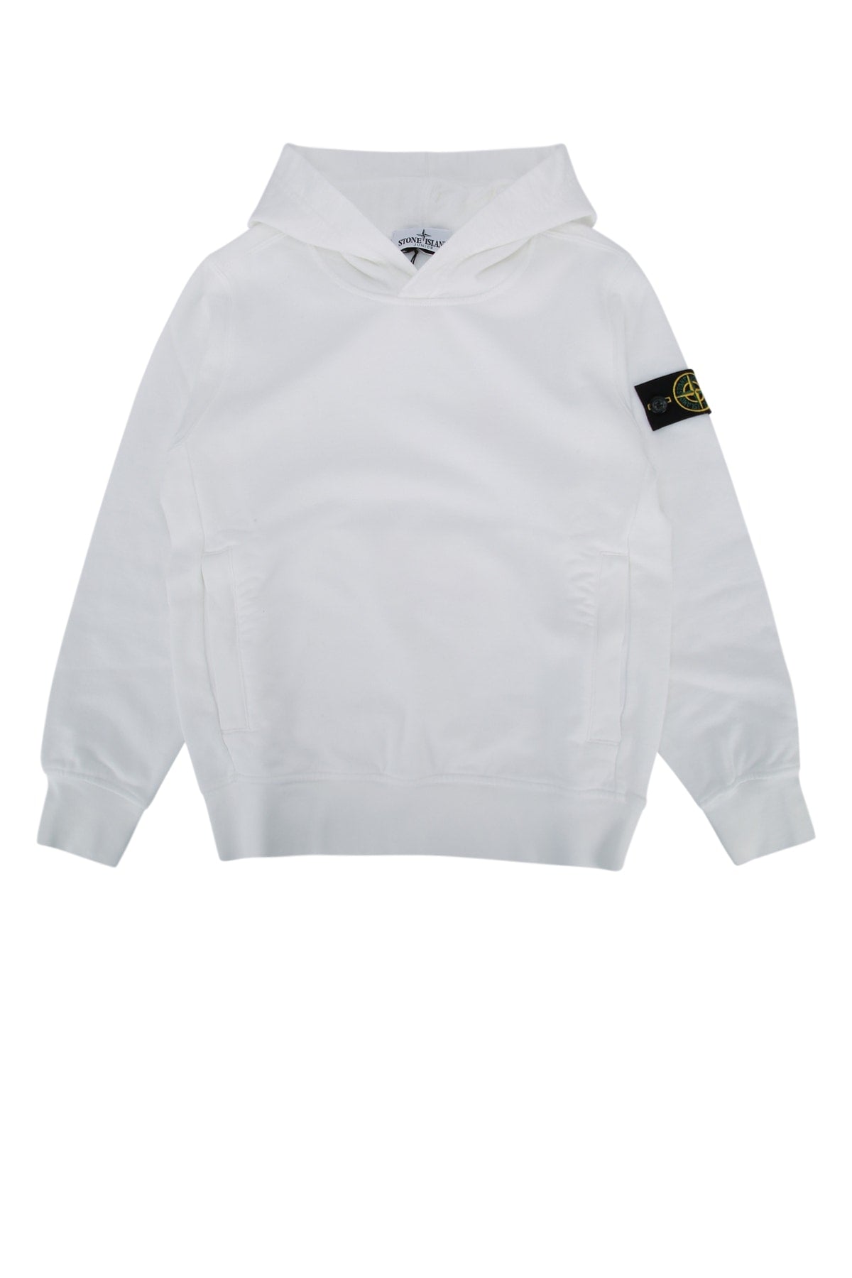 Stone Island Kids Sweater Hoodie — White
