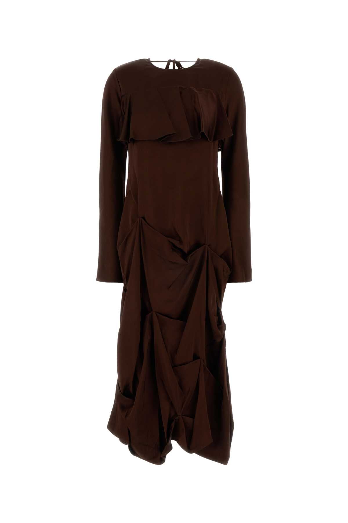 Ganni Viscose Dress — Brown