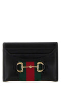 Gucci Leather with Horsebit Detail Card Case — Black