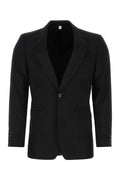 Burberry Single-Button Wool Blazer — Black